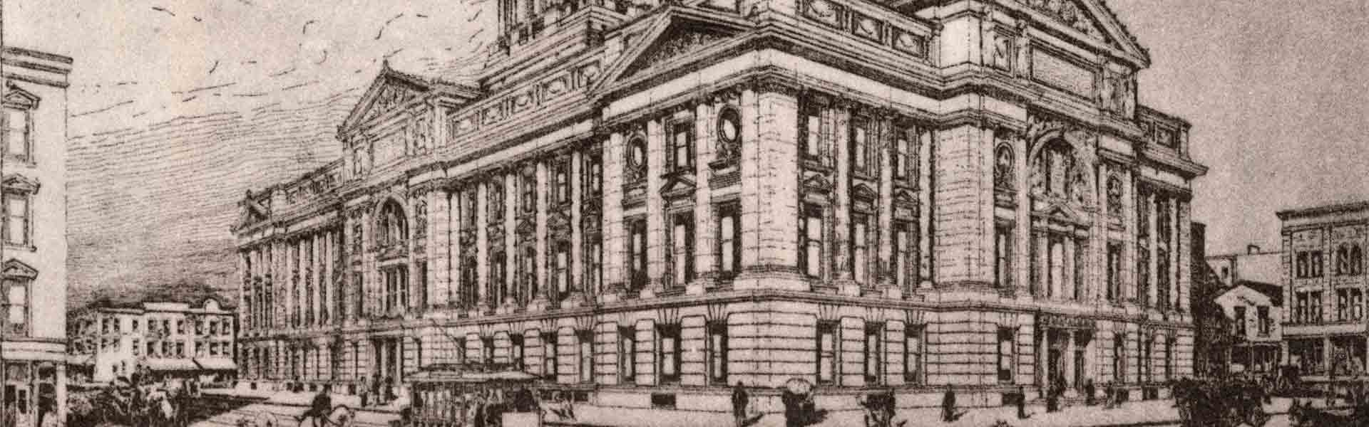 Drawing of Allen County Courthouse, 1898