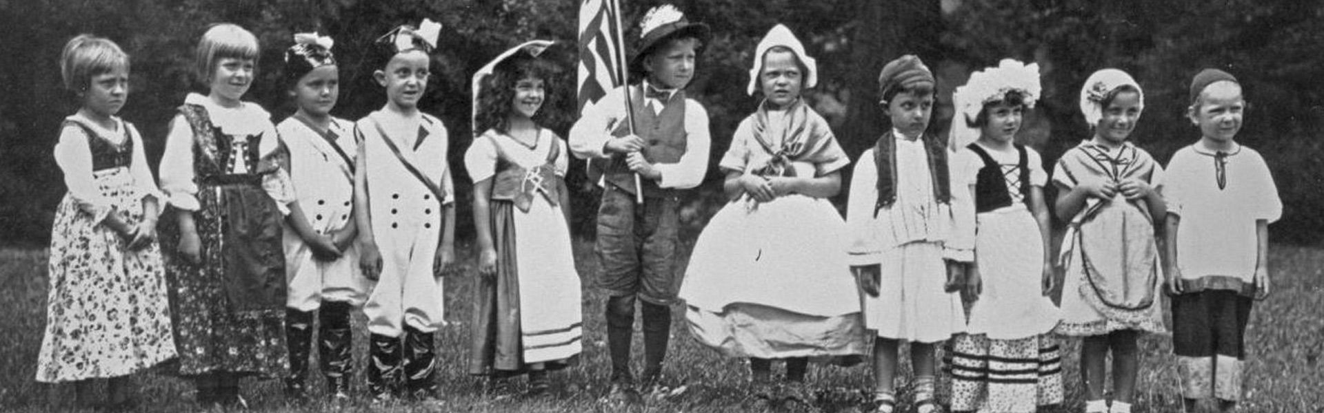 Kindergarteners in Americanization program in the 1930s