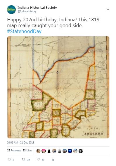 Tweet for Statehood Day with Melish map.