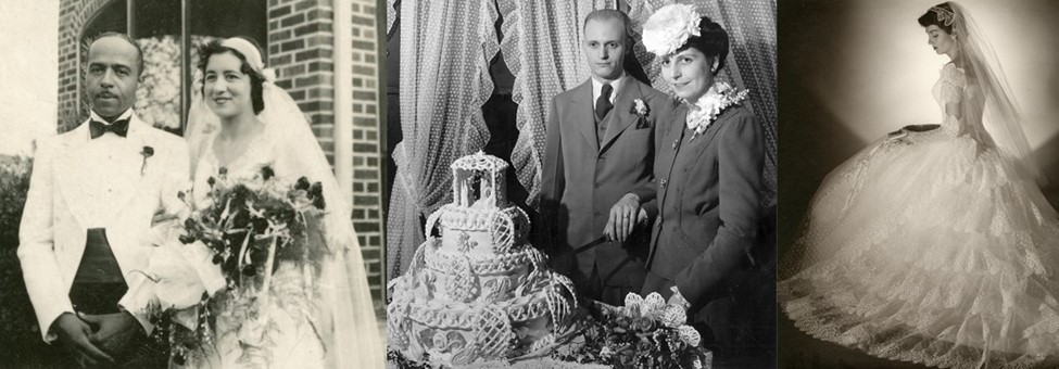 A wedding dress restorer displays more than 150 years of history